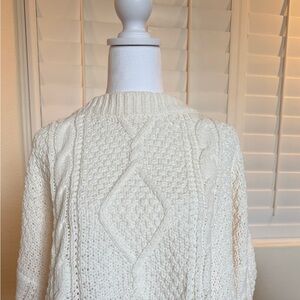 Nectar Clothing Sweater Womens L Ivory Textured Knit Crew Neck Pullover